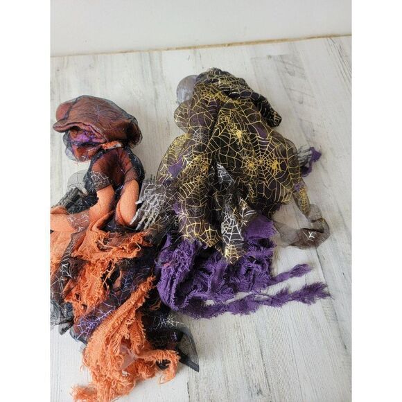 Spider web Grim Reaper AS IS hanging skeleton Halloween set decor - Picture 11 of 11